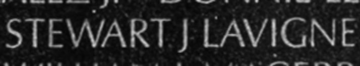 Corporal Stewart James Lavigne's name inscribed on The Wall